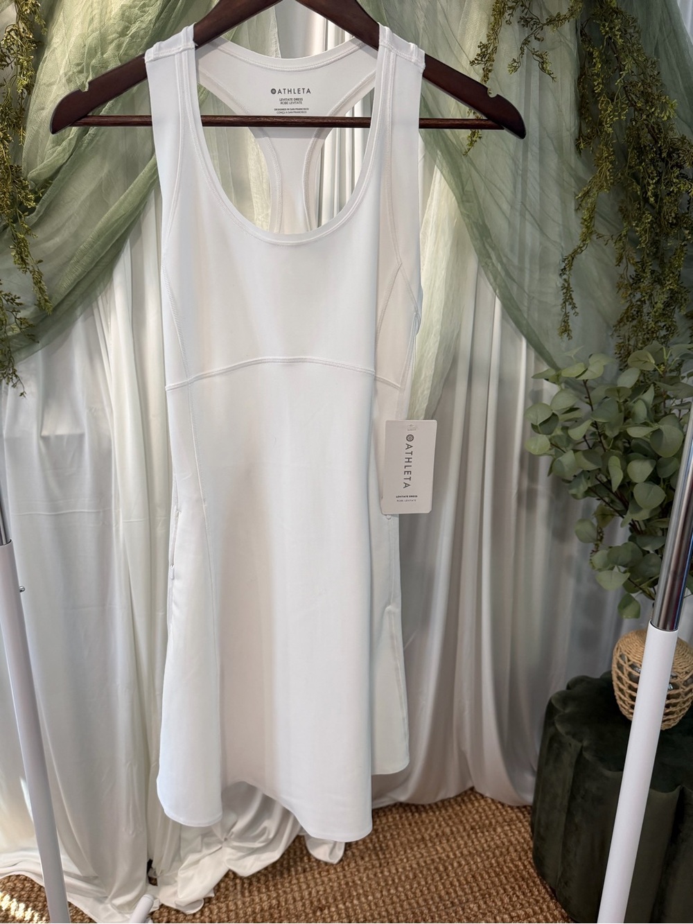 Athleta White Levitate Racerback Dress
